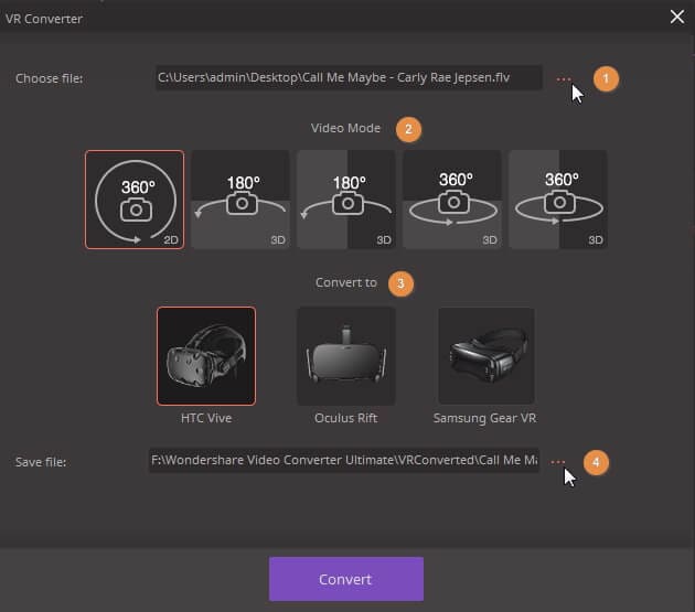 convert video to vr